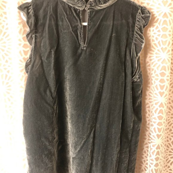 NWOT LOFT- Velvet Ruffle Flutter Shell - Picture 3 of 4